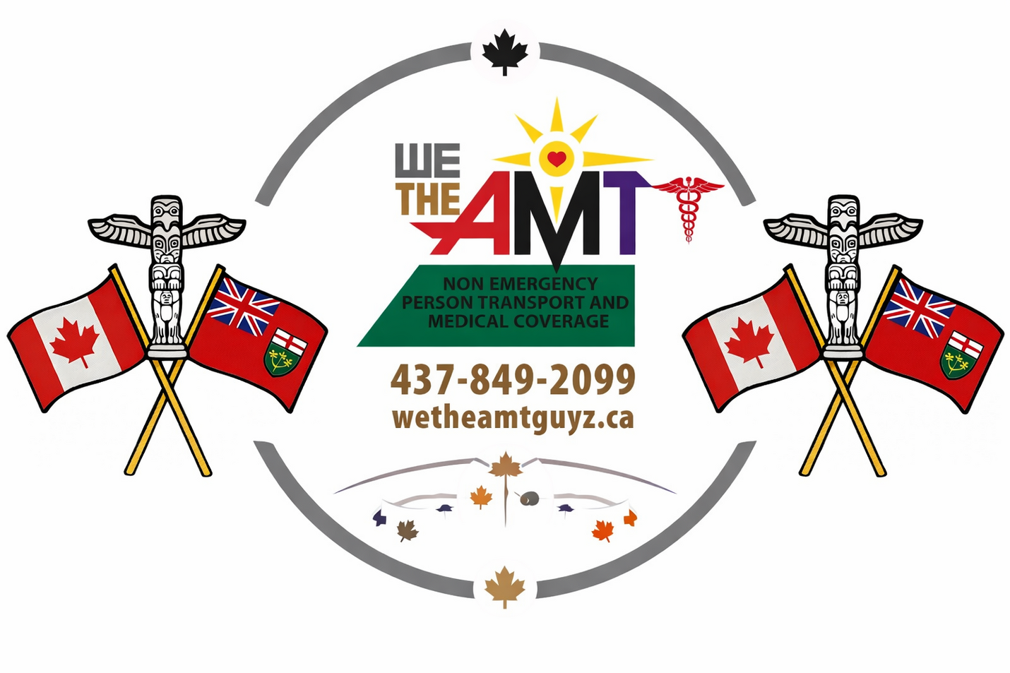 Canada and Ontario flags beside the WE THE AMT GUYZ logo